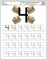 okul öncesi 1 sayısı çizgi çalışması